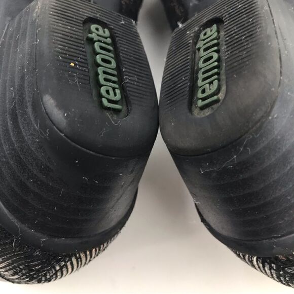 Remonte Black Leather Metallic Irridescent Heel Low Heel Zipper Ankle Boots - Picture 14 of 16